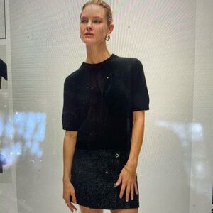 White and Warren Brushed Cashmere Tee